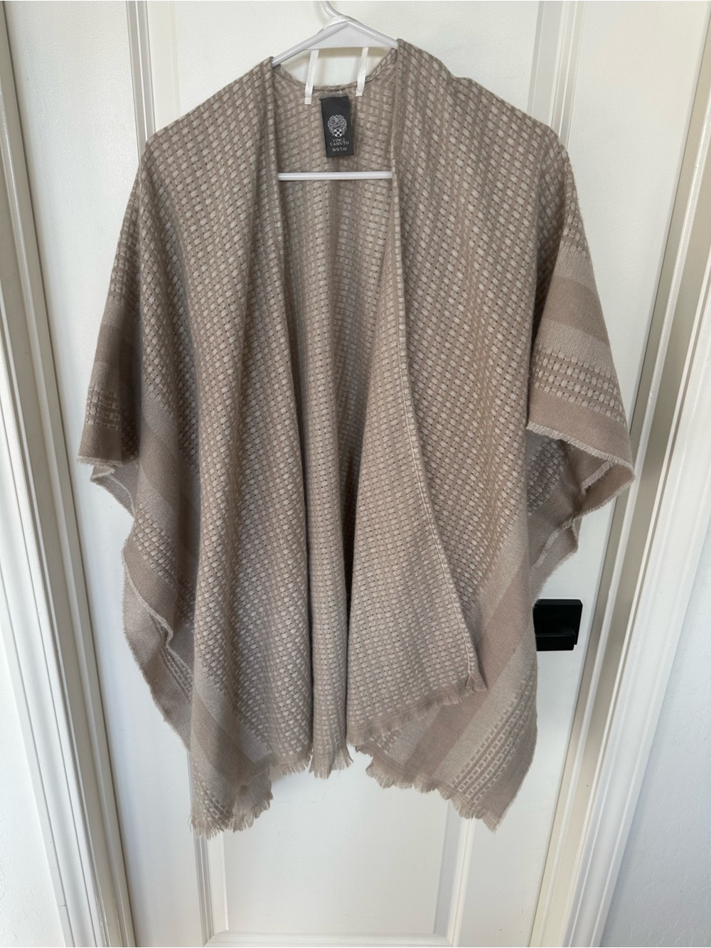 Nuetral Woven Ruana Poncho Shawl Wrap cozycore